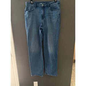Old Navy High-Rise Wow Loose Jeans 14 Tall Medium Wash Blue Straight Leg Denim
